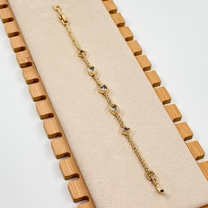 Bratara placata aur 18k cristale stralucitoare