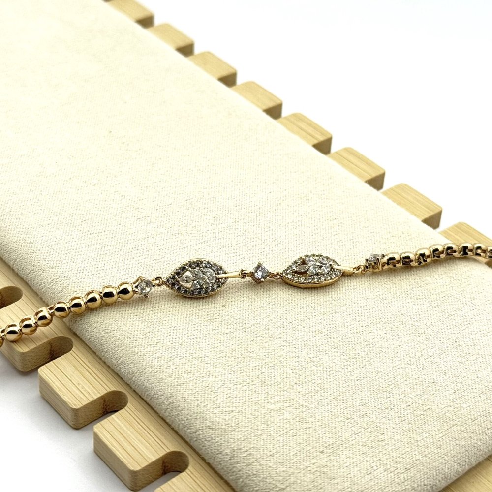 Bratara placata aur 18k cristale stralucitoare
