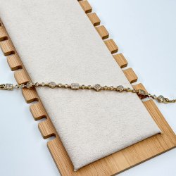 Bratara placata aur 18k cristale stralucitoare