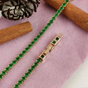 Bratara placata aur 18k cristale verzi