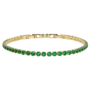 Bratara placata aur 18k cristale verzi