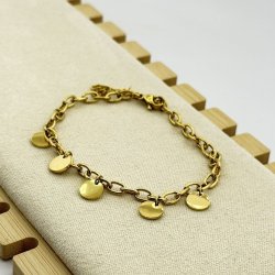 Bratara placata aur 18k cu banuti Bratara placata aur 18k cu banuti