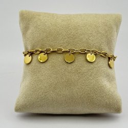 Bratara placata aur 18k cu banuti