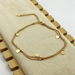 Bratara placata aur 18k cu banuti