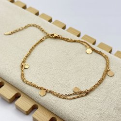 Bratara placata aur 18k cu banuti