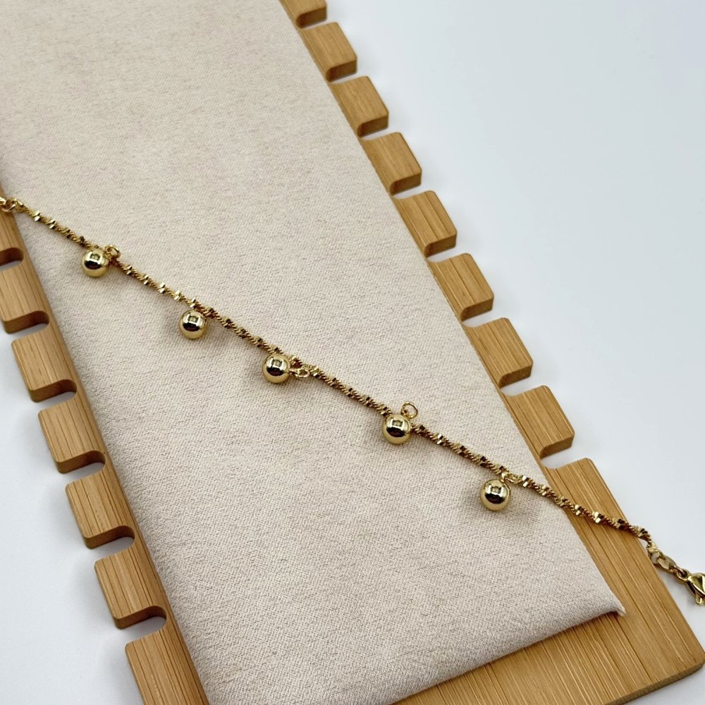 Bratara placata aur 18k cu bilite