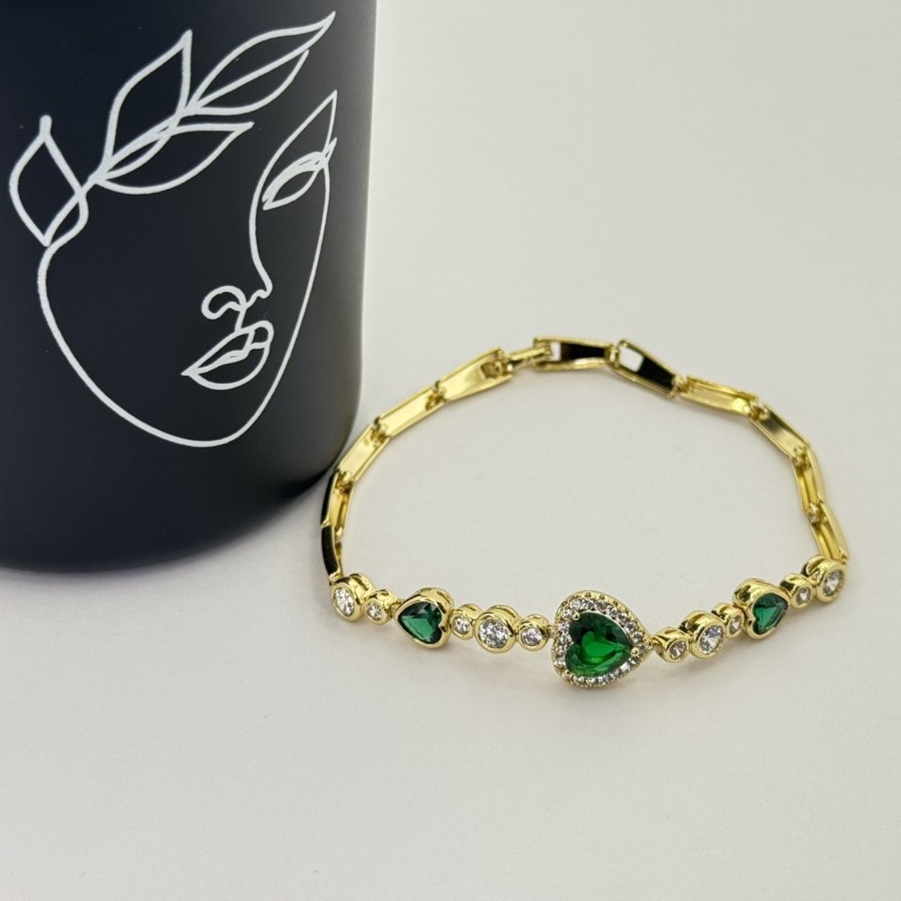 Bratara placata aur 18k cu inimioara