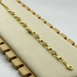 Bratara placata aur 18k cu inimioare