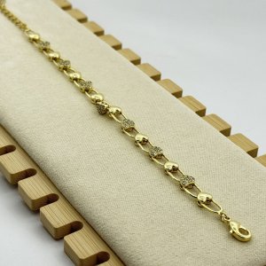 Bratara placata aur 18k cu inimioare