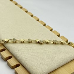 Bratara placata aur 18k cu inimioare