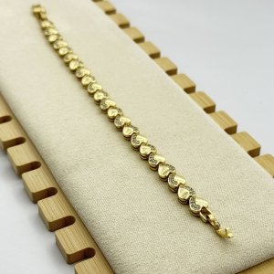 Bratara placata aur 18k cu inimioare
