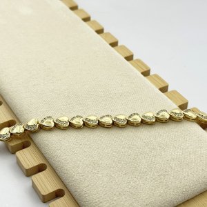 Bratara placata aur 18k cu inimioare
