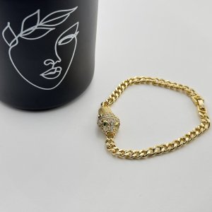 Bratara placata aur 18k cu Leoaica