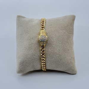 Bratara placata aur 18k cu Leoaica