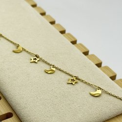 Bratara placata aur 18k cu stele si semiluna