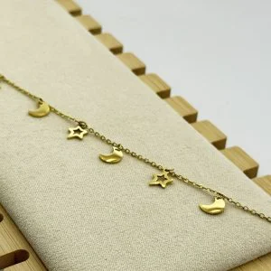 Bratara placata aur 18k cu stele si semiluna