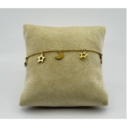 Bratara placata aur 18k cu stele si semiluna