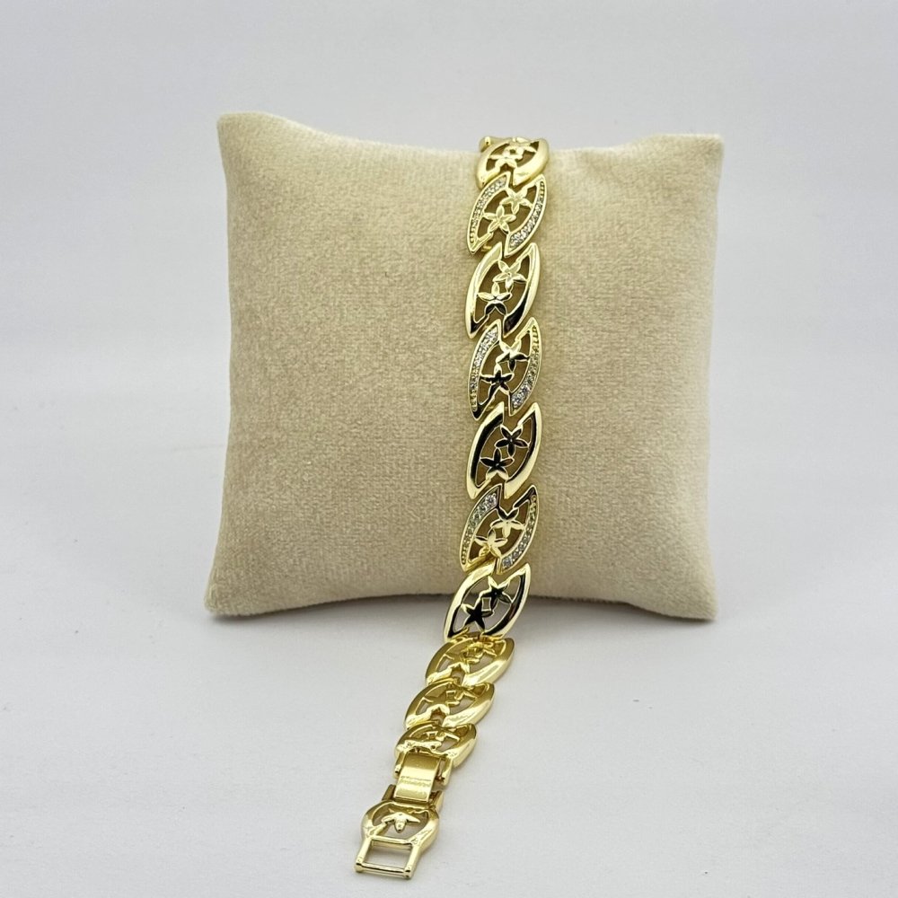 Bratara placata aur 18k cu stelute