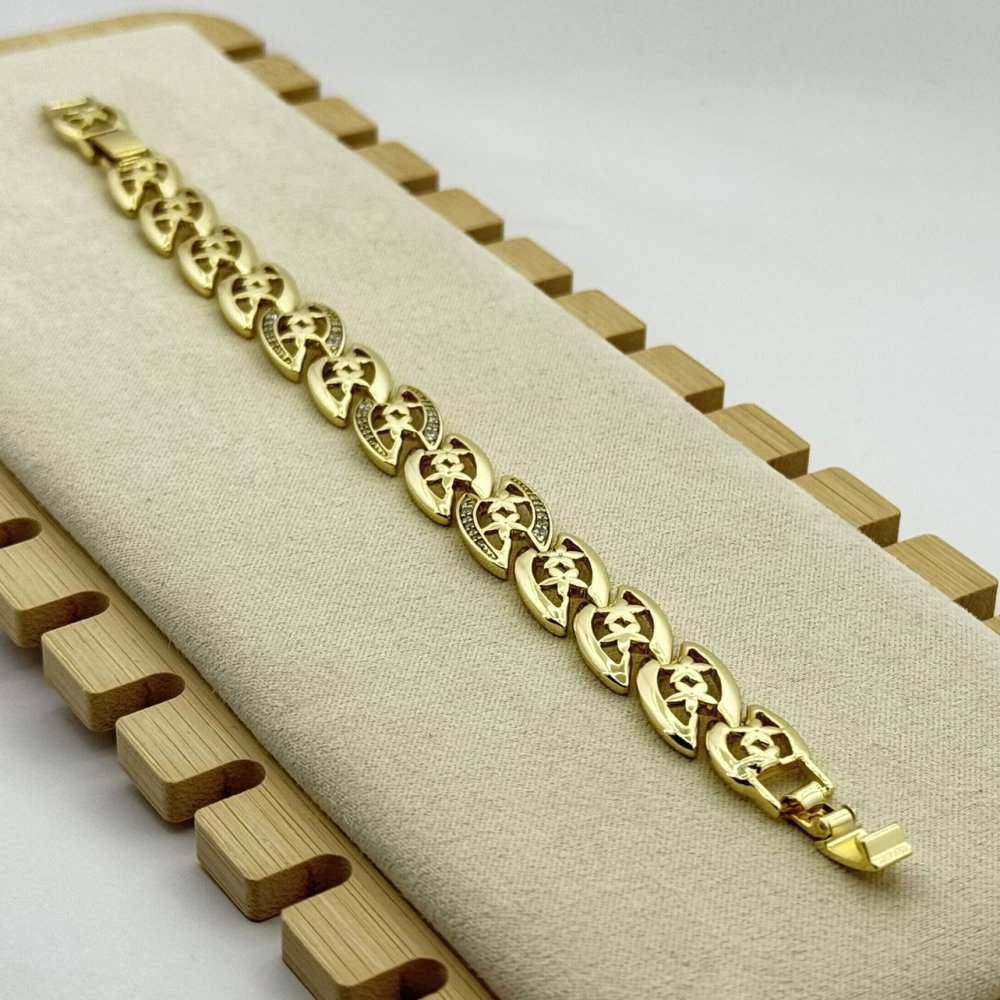 Bratara placata aur 18k cu stelute
