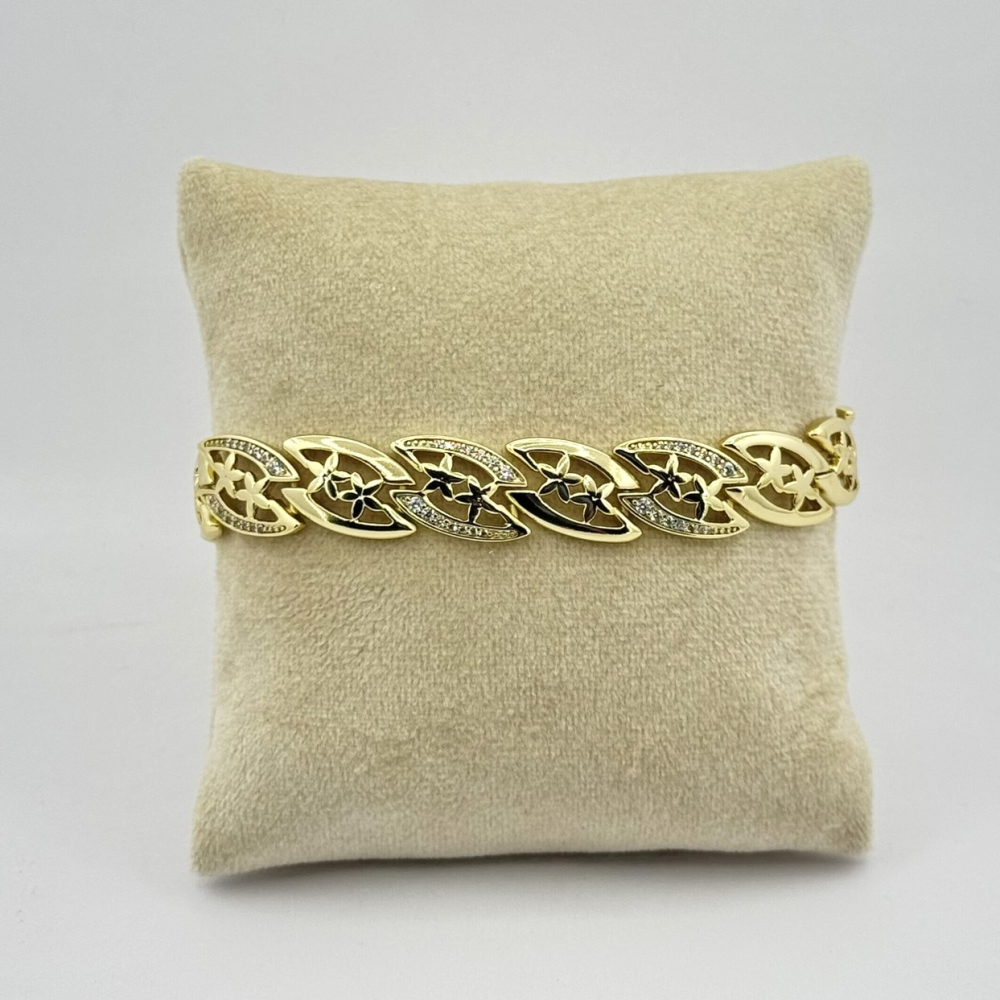 Bratara placata aur 18k cu stelute