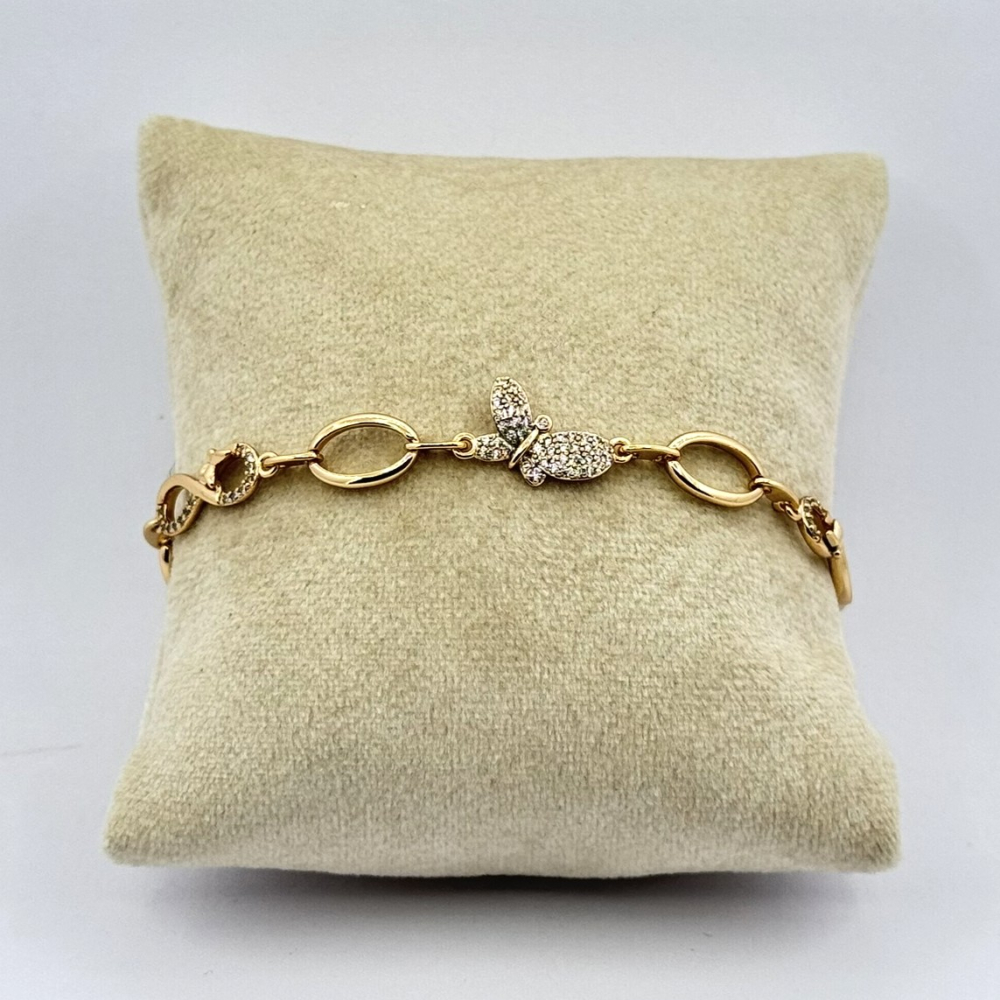 Bratara placata aur 18k fluturi