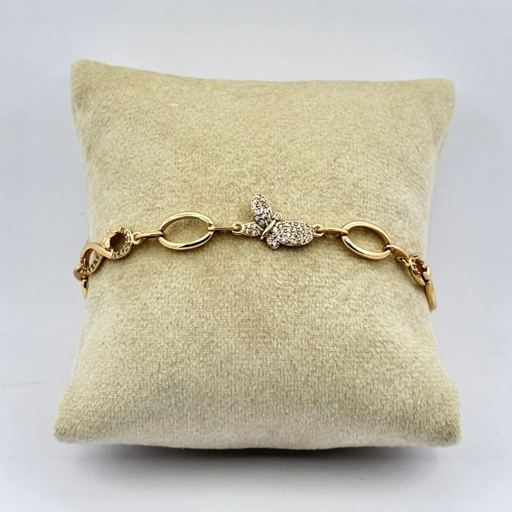 Bratara placata aur 18k fluturi