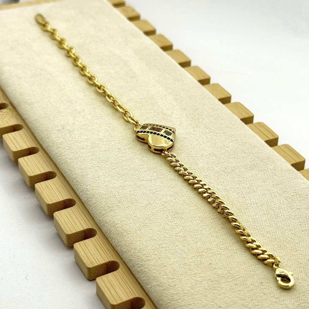 Bratara placata aur 18k inima Bratara placata aur 18k inima