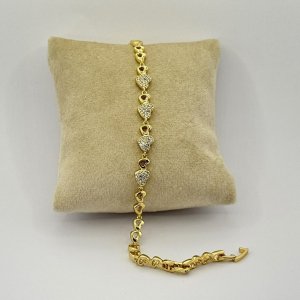 Bratara placata aur 18k inimioare