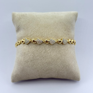 Bratara placata aur 18k inimioare