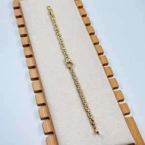 Bratara placata aur 18k inimioare Zirconia stilizate