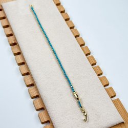Bratara placata aur 18k tennis albastra