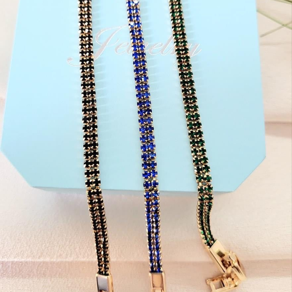 Bratara placata aur 18k tennis dubla