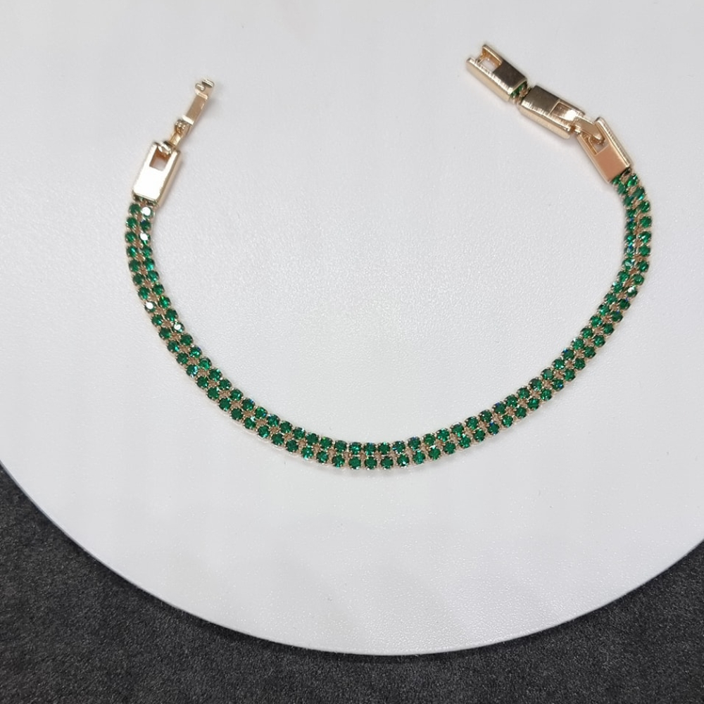 Bratara placata aur 18k tennis dubla