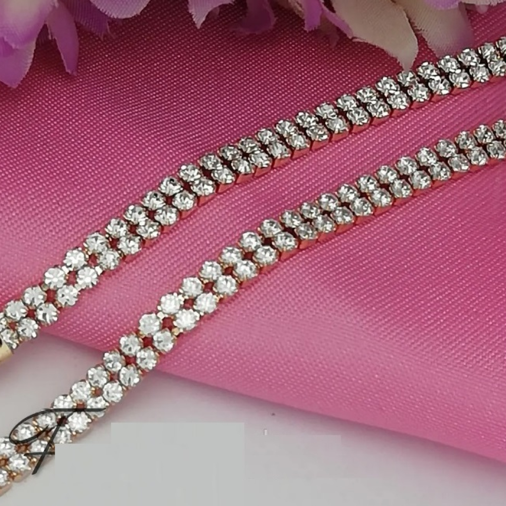 Bratara placata aur 18k tennis dubla