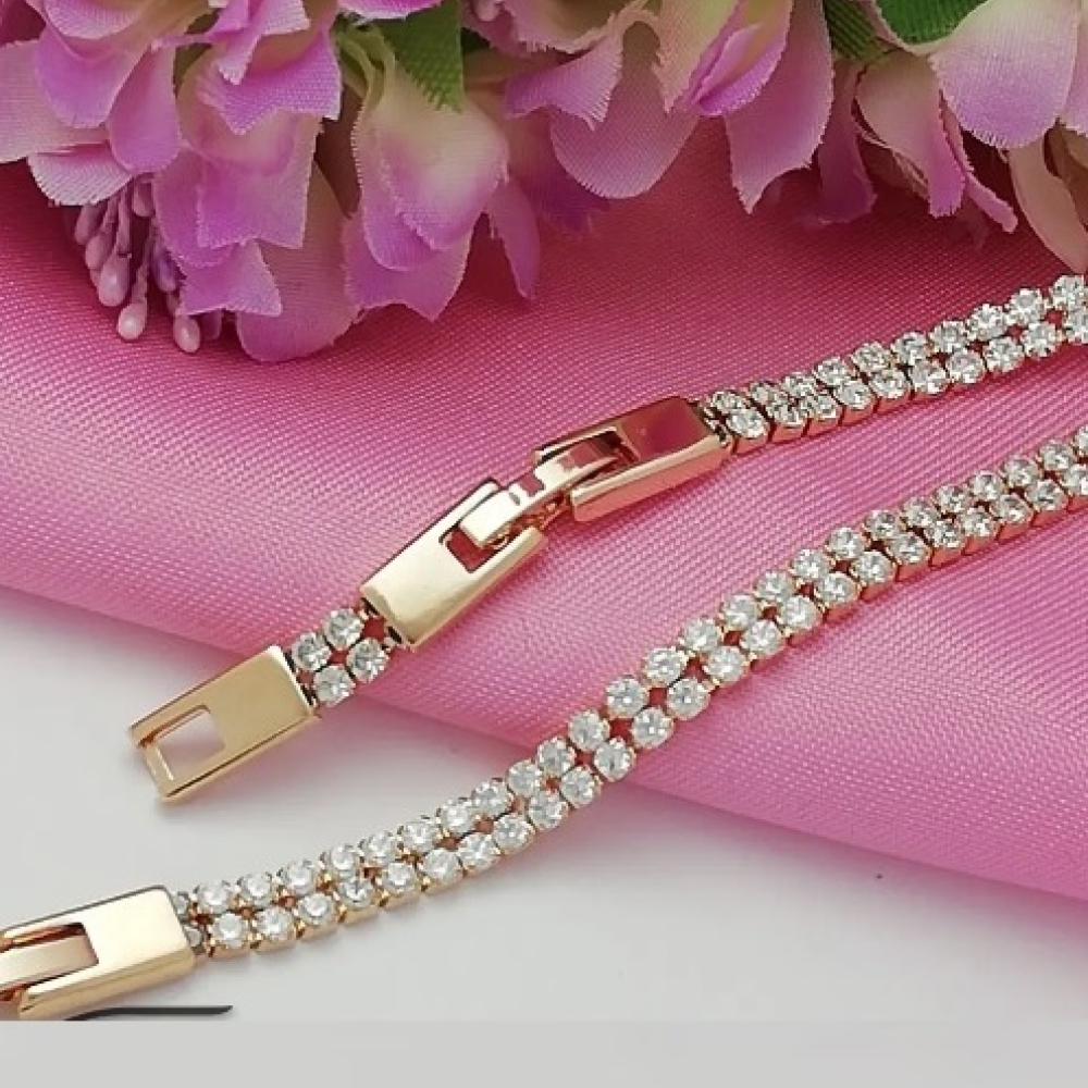 Bratara placata aur 18k tennis dubla