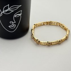 Bratara placata aur 18k coloane grecesti Bratara placata aur 18k coloane grecesti