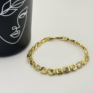 Bratara placata aur cristale Zirconia
