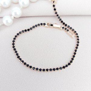 Bratara placata aur cristale Zirconia negre