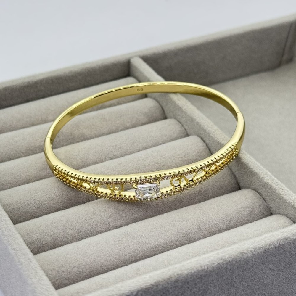Bratara placata aur galben 18k
