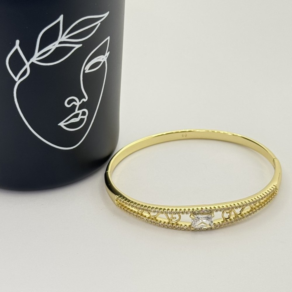 Bratara placata aur galben 18k