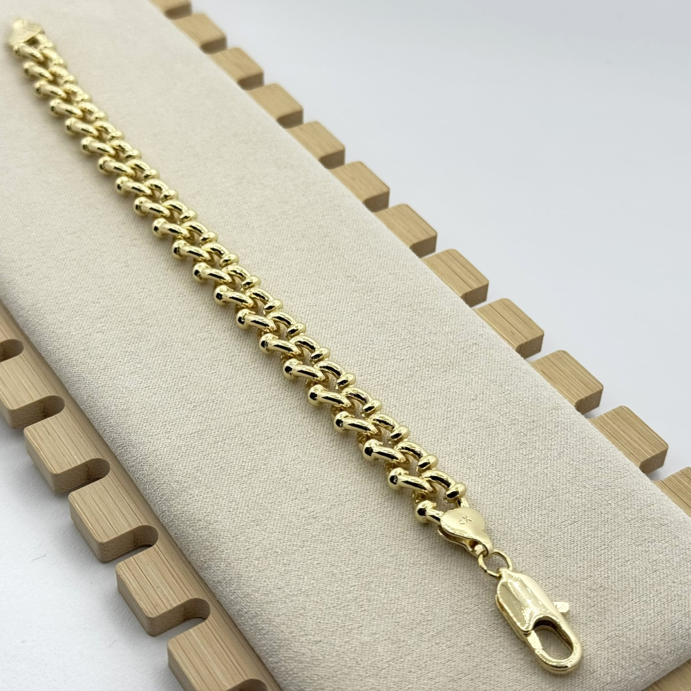 Bratara placata aur galben 18k