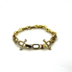 Bratara placata aur galben 18k