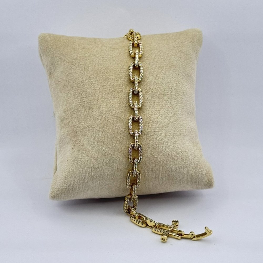 Bratara placata aur galben 18k