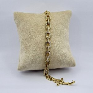 Bratara placata aur galben 18k