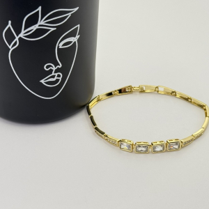 Bratara placata aur galben 18k