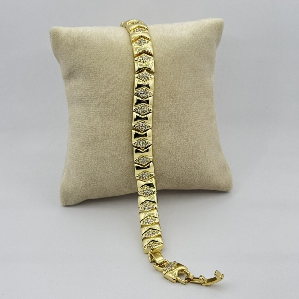 Bratara placata aur galben 18k