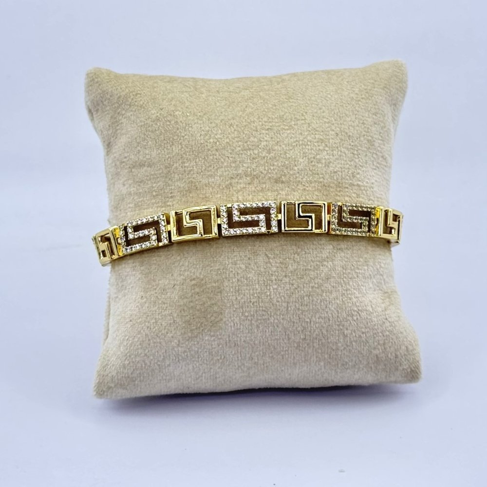 Bratara placata aur galben 18k coloane grecesti