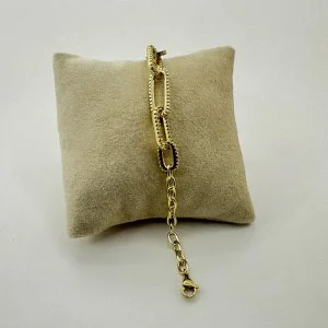 Bratara placata aur galben 18k cristale