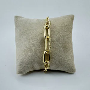 Bratara placata aur galben 18k cristale