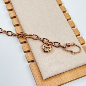 Bratara placata aur rose 18k inimioara Bratara placata aur rose 18k inimioara